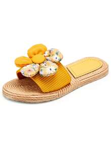 Dép xăng đan đế bằng họa tiết hoa dành cho nữ, dép lê mùa hè bằng polyester, trang phục đi biển. - Nhiều màu - Xem 3