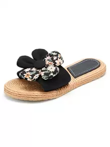 Dép xăng đan đế bằng nữ họa tiết hoa, dép lê mùa hè bằng polyester, thích hợp cho kỳ nghỉ Valentine và đi biển. - Nhiều màu - Xem 3