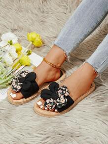 Dép xăng đan đế bằng nữ họa tiết hoa, dép lê mùa hè bằng polyester, thích hợp cho kỳ nghỉ Valentine và đi biển. - Nhiều màu - Xem 4