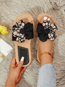 Dép xăng đan đế bằng nữ họa tiết hoa, dép lê mùa hè bằng polyester, thích hợp cho kỳ nghỉ Valentine và đi biển. - Nhiều màu - Xem 5