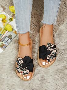Dép xăng đan đế bằng nữ họa tiết hoa, dép lê mùa hè bằng polyester, thích hợp cho kỳ nghỉ Valentine và đi biển. - Nhiều màu - Xem 6