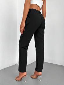 EURMUSE Pantalones unicolor con bolsillo oblicuo