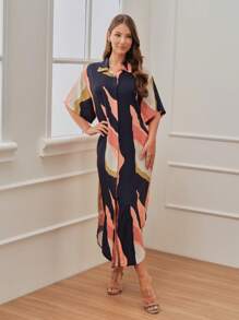 SHE(IN) BRASIL 撞色襯衫連衣裙 - 彩色 - 查看 3