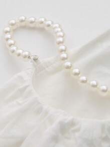 DAZY 不對稱領荷葉邊襯衫 - 白色 - 查看 8