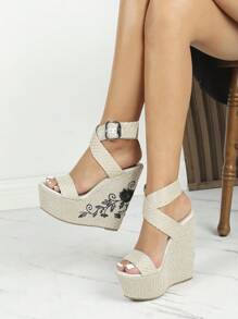 súper Zapatos de tacón de aguja Espuma plataforma Sandalias - Albaricoque - Ver 1