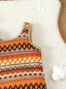 Toddler Girls Chevron Print Tank Romper - Multicolor - View 4
