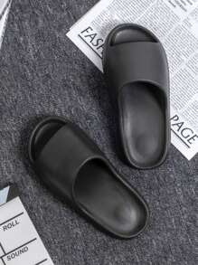 Phong Cách Mới Cho Nữ, Màu Trơn, Nhẹ, Chống Trơn Trượt, Dép Đế Dày Eva Dùng Cho Đi Biển, Trong Nhà Và Ngoài Trời - màu đen - Xem 4