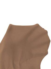 SHEIN Allurite Cut Out Twist Front Split Thigh Dress - Coffee Brown - View 7