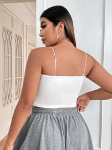 SHEIN EZwear Top Camisero Blanco Liso