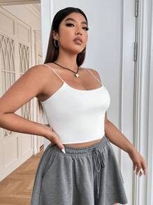 SHEIN EZwear Top Camisero Blanco Liso