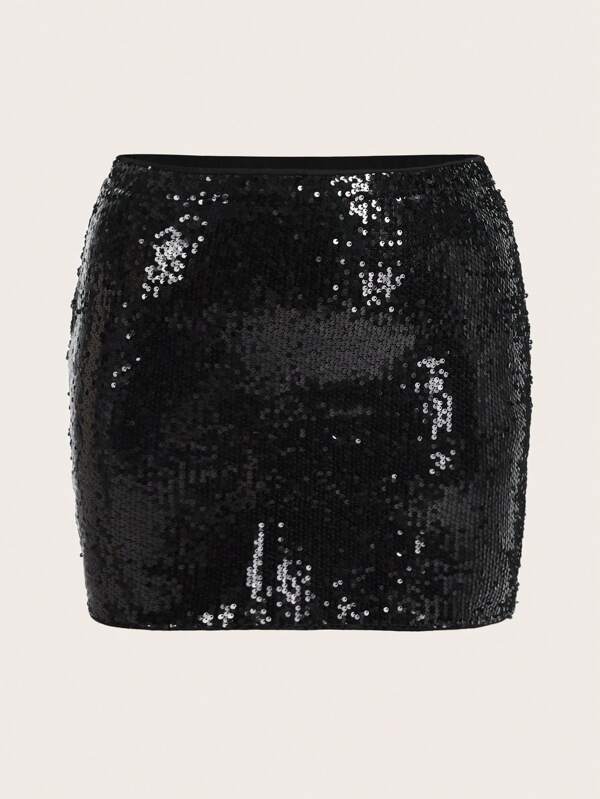 SHEIN ICON Falda ajustada con lentejuelas