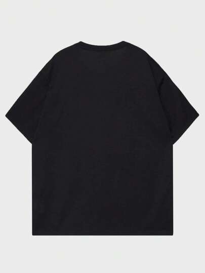 Anime Guys Leopard & Slogan Graphic Tee