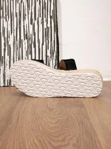 女士防水台坡跟涼鞋 - 黑色 - 查看 5