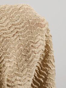 DAZY 素色V領T恤 - 卡其色 - 查看 8