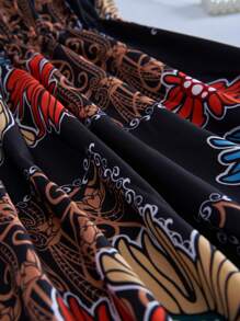 Breezaya Plus Floral Print Criss Cross Back Cami Dress - Multicolor - View 4