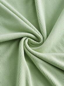 SHEIN MOD Vestido de tirantes de hombros con cordón pecho con fruncido con cordón delantero - verde menta - Ver 4