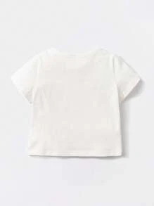 Cozy Pixies 嬰兒1入組花和標語圖案T恤 - 彩色 - 查看 2