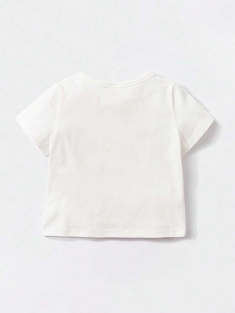 Baby 1pc Floral & Slogan Graphic Tee