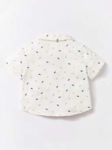 Cozy Pixies Baby Boy Striped Shirt & Shorts & Leaf Print Shirt