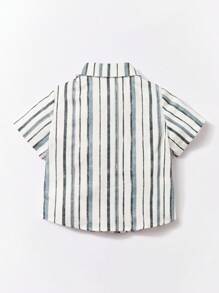 Cozy Pixies Baby Boy Striped Shirt & Shorts & Leaf Print Shirt