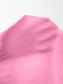 SHEIN Unity Swiss Dot Twist Front Crop Top & Shorts - Pink - View 7