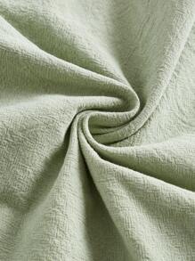 SHEIN MOD 肩上打結胸部褶皺拼接網眼刺繡荷葉邊吊帶連衣裙 - 薄荷綠 - 查看 4