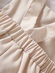 SHEIN Baby Cartoon Graphic Overall Romper & Hat - Khaki - View 6