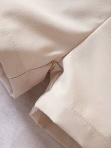 SHEIN Baby Cartoon Graphic Overall Romper & Hat - Khaki - View 7