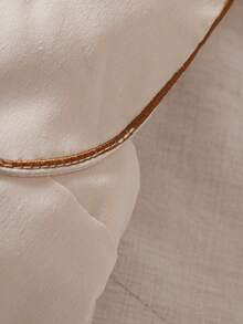 SHEIN Baby Cartoon Graphic Overall Romper & Hat - Khaki - View 8