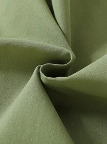 SHEIN Baby Boy Two Tone Flap Detail Shirt & Shorts Set Without Tee - Green - View 8