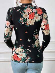 SHEIN Clasi 印花小高領T恤 - 彩色 - 查看 2