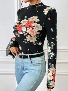 SHEIN Clasi 印花小高領T恤 - 彩色 - 查看 3