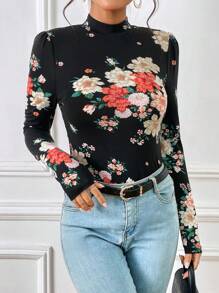 SHEIN Clasi 印花小高領T恤 - 彩色 - 查看 5