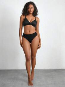 Ocili 彈力光滑黑色螺紋前無痕女式內衣和胸衣 - 黑色 - 查看 5