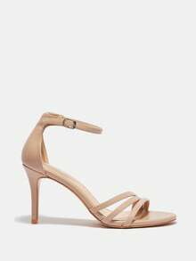 SheIn BIZ 女式極簡細高跟踝帶涼鞋，優雅夏季高跟涼鞋 - 杏色 - 查看 6