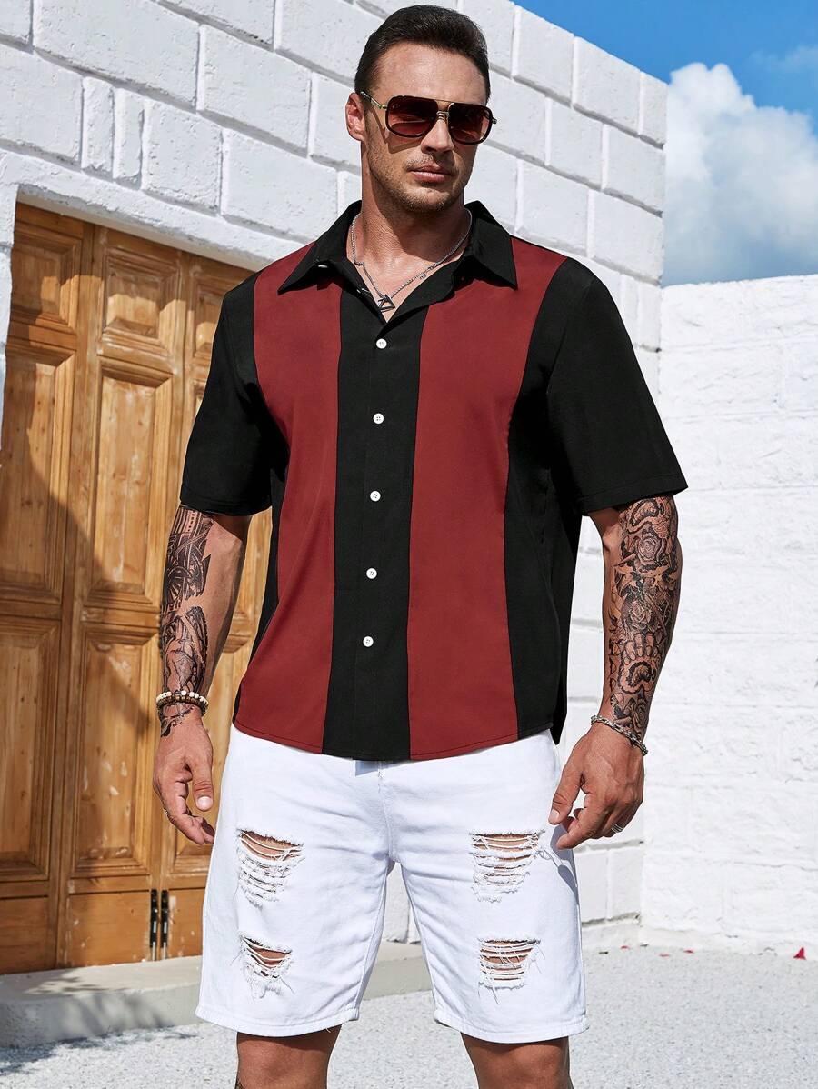 Manfinity Homme Đàn ông cộng Khối màu Áo sơ mi - Nhiều màu - Xem 1