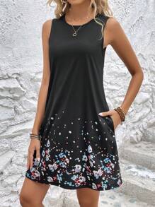 SHEIN LUNE Đầm Túi Hoa Giải trí - màu đen - Xem 6