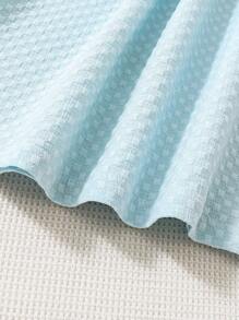 SHEIN Girls Contrast Binding Cut Out Polo Neck Dress - Blue - View 4