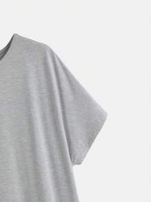 SHEIN BASICS Đầm màu trơn Giải trí - Màu Xám nhạt - Xem 3