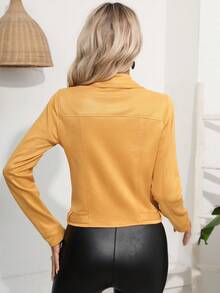 RELISH NOLESS Zip Up Biker Jacket - Yellow - View 2