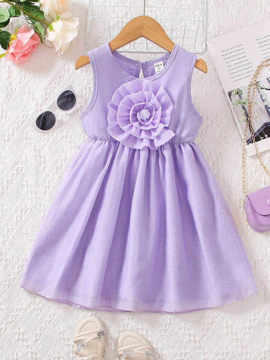Đầm bé gái - Màu tím - Xem 1