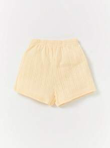 Cozy Pixies Baby Girl Solid Textured Tee & Shorts For Summer