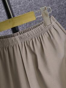 SHEIN cậu bé mười hai Khối màu Đã vá Túi Áo sơ mi & Quần short Without Tee - Nhiều màu - Xem 3