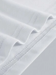 ROMWE MEN Grunge Punk Men Cotton Letter Heart & Floral Graphic Tee - White - View 4