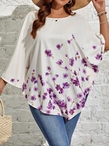 EMERY ROSE Hơn In hoa tay cánh Áo sơ mi - Nhiều màu - Xem 1