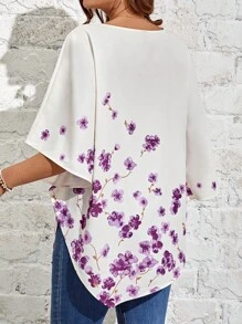 EMERY ROSE Hơn In hoa tay cánh Áo sơ mi - Nhiều màu - Xem 2