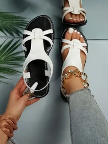 Xăng đan đế bằng cỡ lớn dành cho nữ phong cách châu Âu và Mỹ mới cho mùa hè - trắng - Xem 1