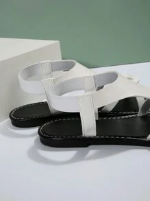 Xăng đan đế bằng cỡ lớn dành cho nữ phong cách châu Âu và Mỹ mới cho mùa hè - trắng - Xem 3