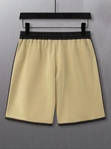 Aesthetic Post 男士字母拼接細節對比側面縫合束腰寬鬆短褲 - 彩色 - 查看 2