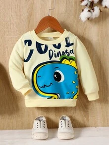 Bebis Pojke Tecknad & Text Grafik Sweatshirts - Aprikos - Visa 3